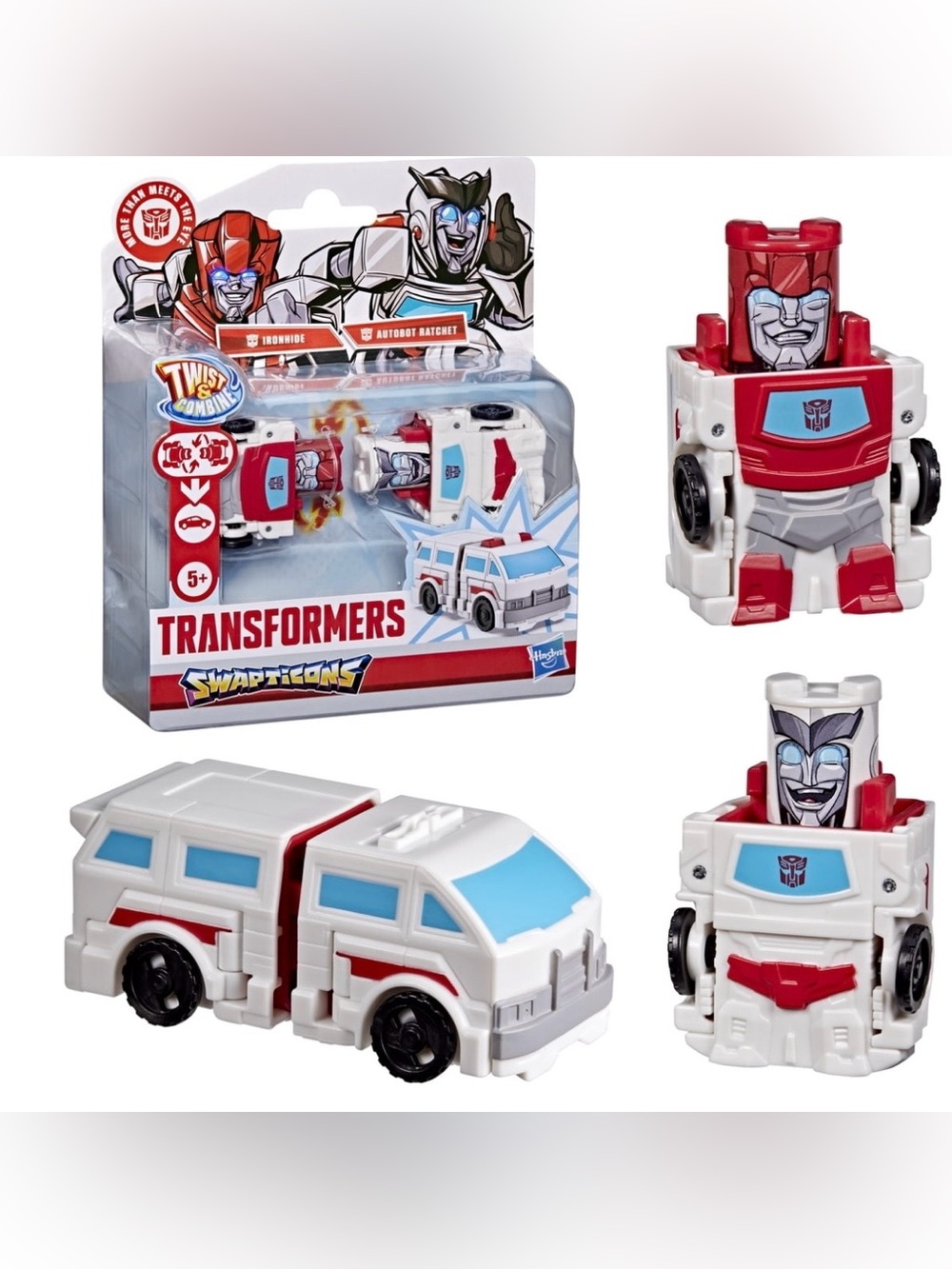 HASBRO Transformers SWAPTICONS Ironhide & Autobot Ratchet TWIST COMBINE SWAP